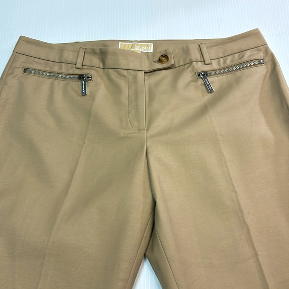 Michael Kors Women Beige Flat Front Ankle Pant. Sz 12 - Picture 2 of 9